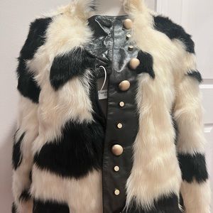 Real Fur Women's Winter Coats Fashion Short Motorcycle leather Jacket
